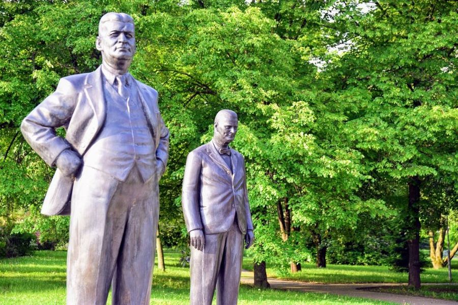 Sochy Jana Antonína Bati a Tomáše Bati ve Zlíně. Zdroj: archiv CCRVM