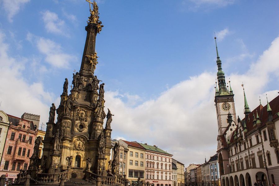 Město Olomouc a sloup Nejsvětější Trojice. Zdroj: Pixabay.com