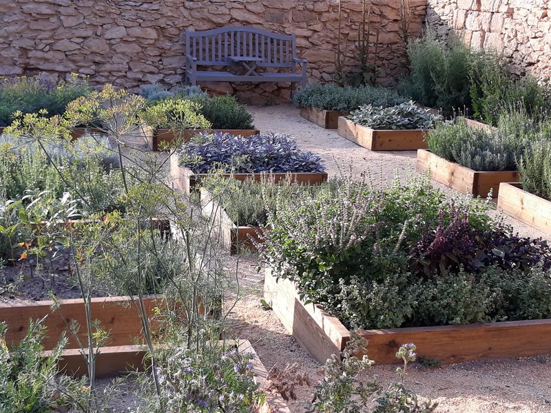 Bylinkové vyvýšené záhony. Zdroj foto: Bylinková zahrada Levandule v Dřevčicích u Dubé