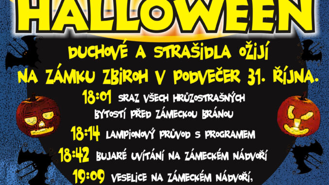 Halloween na zámku Zbiroh - leták. Zdroj: Zámek Zbiroh.