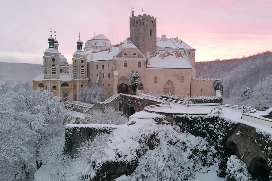 Zámek Vranov nad Dyjí v zimě