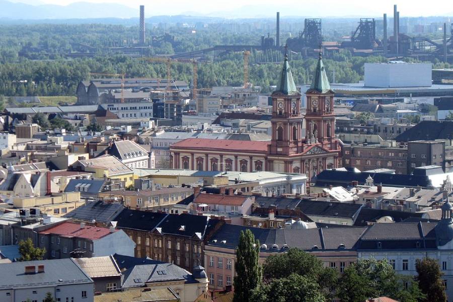 Ostrava s katedrálou Božského Spasitele