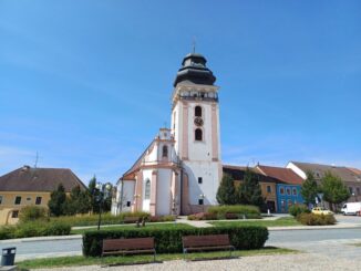 Věž kostela svatého Matěje v Bechyni. Foto: Anna Petruželková