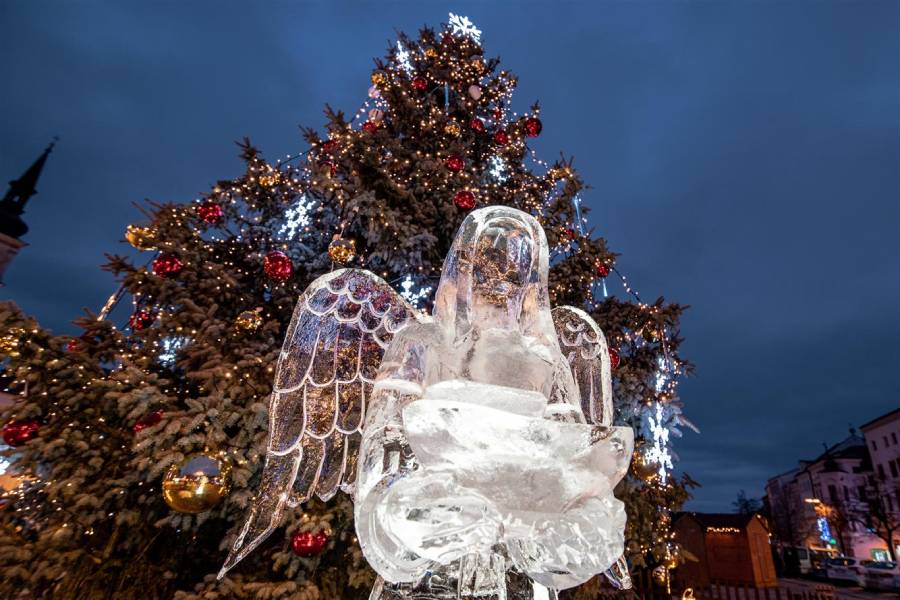 Ledová socha v Jihlavě. Zdroj: Vysočina Tourism