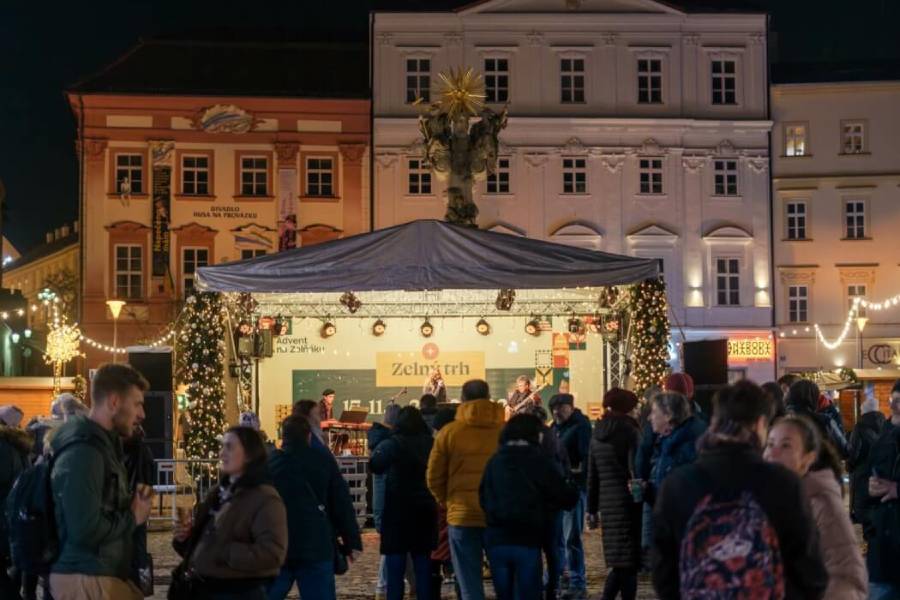 Vánoční trhy na Zelném trhu. Zdroj: Úřad městské části Brno-střed