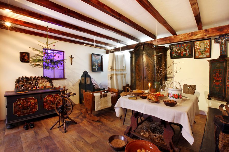 Etnografická expozice Od kolébky do hrobu. Zdroj: Vlastivědné muzeum v Olomouci