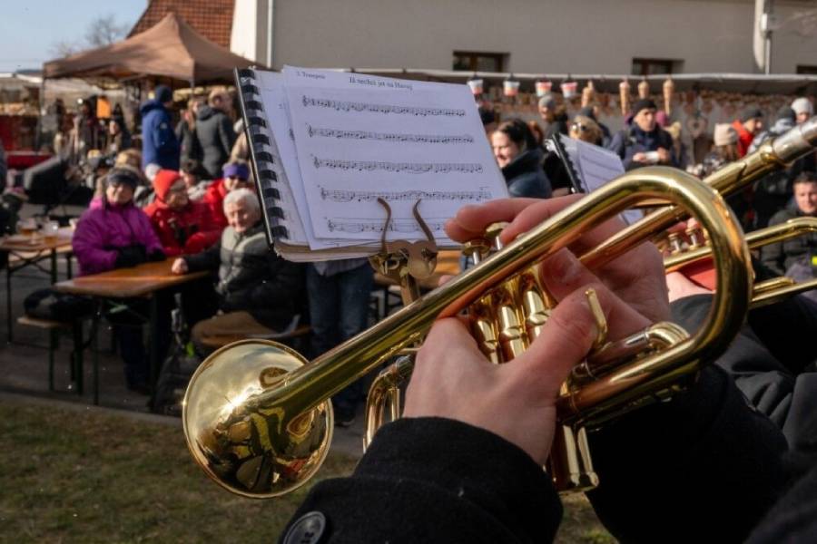 Máslovický masopust se zabijačkou. Foto: Pavel Novotný. Zdroj: Obec Máslovice