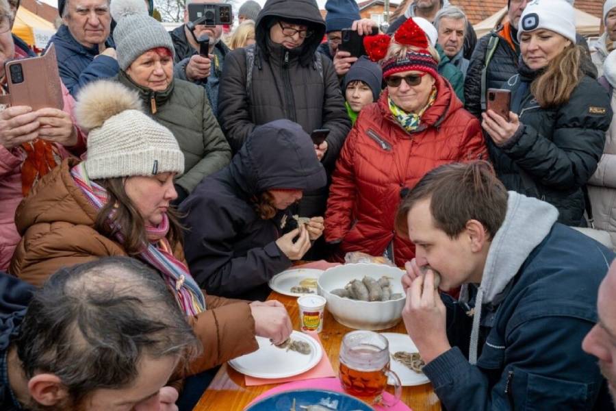 Máslovický masopust se zabijačkou. Foto: Pavel Novotný. Zdroj: Obec Máslovice