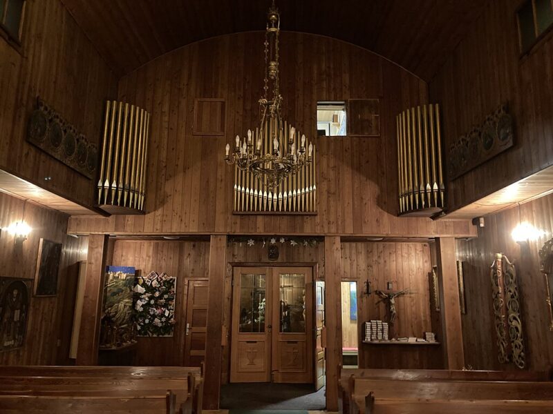 Dřevěný kostelík sv. Paraskivy.