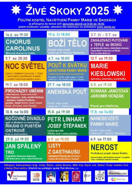 Program Živých Skoků 2025. Zdroj: https://www.skoky.eu