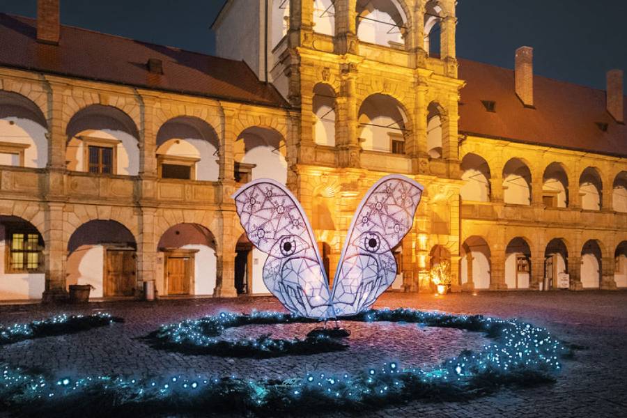 Světelná spirála. Zdroj: Zámek Moravská Třebová