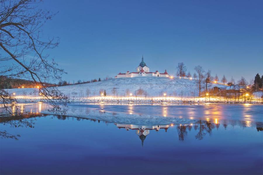Poutní kostel svatého Jana Nepomuckého na Zelené hoře. Zdroj: Zámek Žďár nad Sázavou