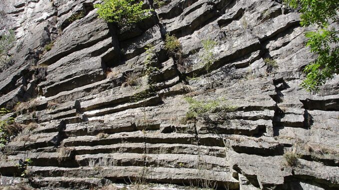 Skalní stěna Pustého zámku. Autor: Rolf-Dresden. Wikipedie CC BY 2.5