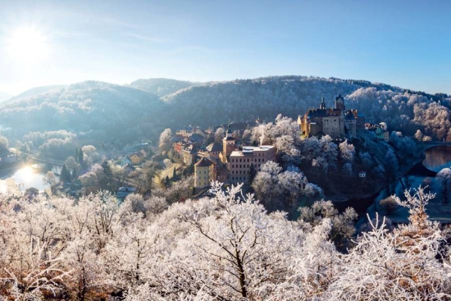 Hrad Loket v zimě. Zdroj: Hrad Loket