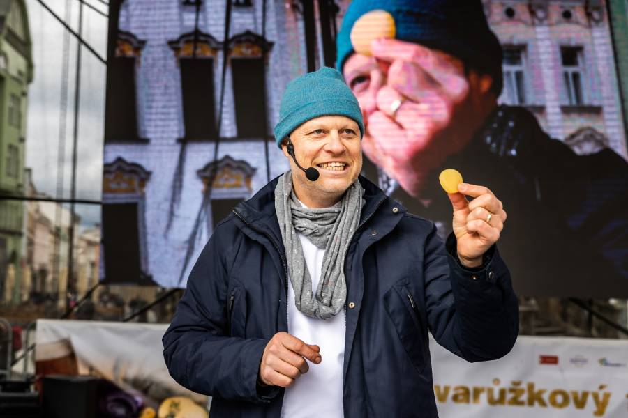 Tvarůžkový festival s Romanem Paulusem. Zdroj: Statutární město Olomouc