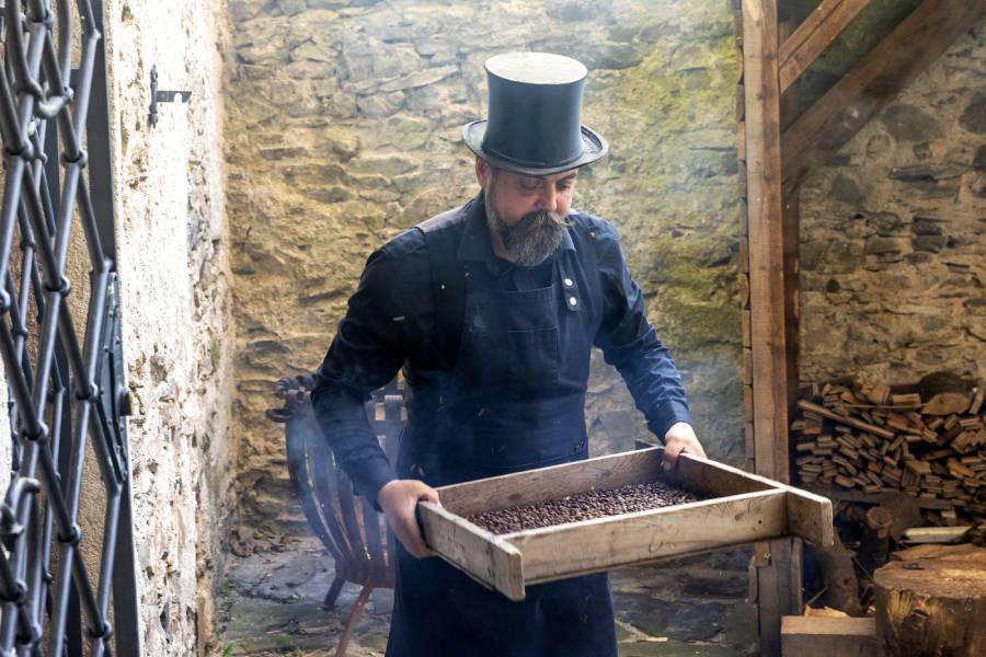 Historická kafírna na hradě Šternberk. Zdroj: Národní památkový ústav