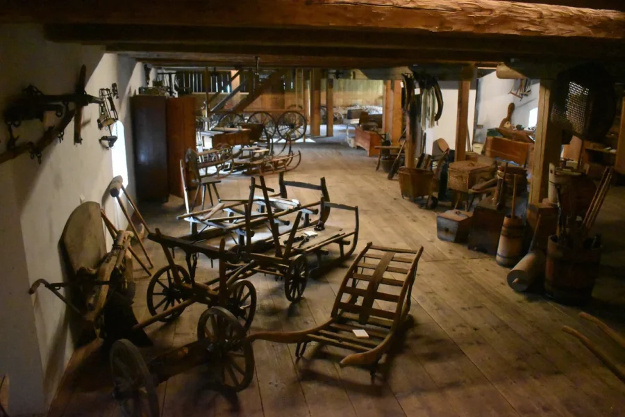 Expozice historického zemědělství.