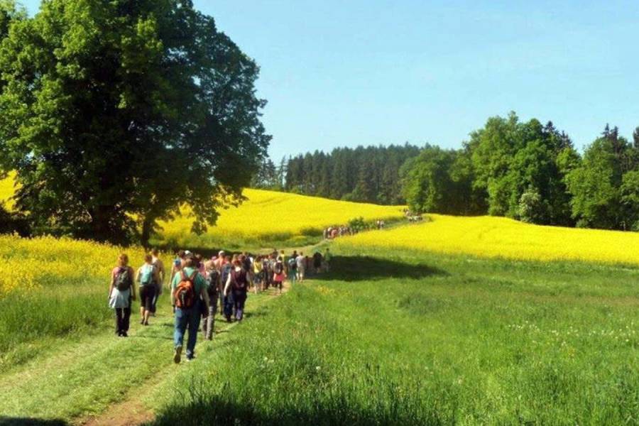 Pochod Praha-Prčice. Zdroj: Turistické informační centrum Týnec nad Sázavou