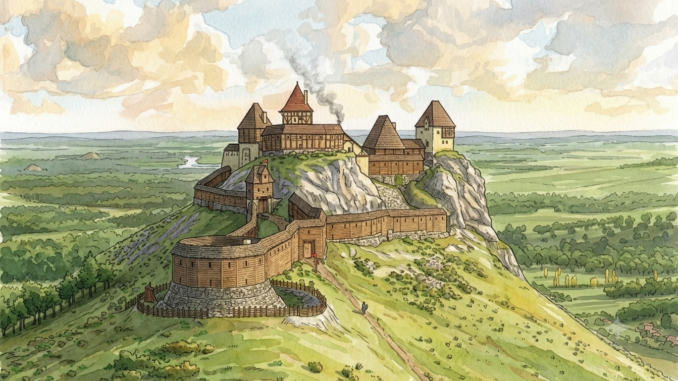 Hrad Kalich. Zdroj: Kresba J. Otradovec, podle M. Sýkory, grafická úprava P. Digrin